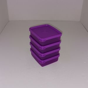 Tupperware 4 Mini Square-A-Way Storage Containers - NWOT
